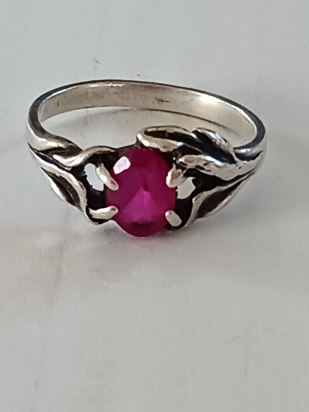 Ruby And Sterling Silver Ring Handmade
